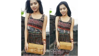ata grass rattan handbag purses ladies long handle leather